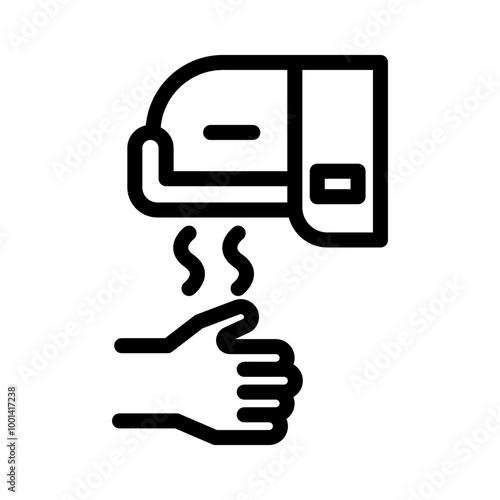 6 hand dryer line icon illustration vector graphic