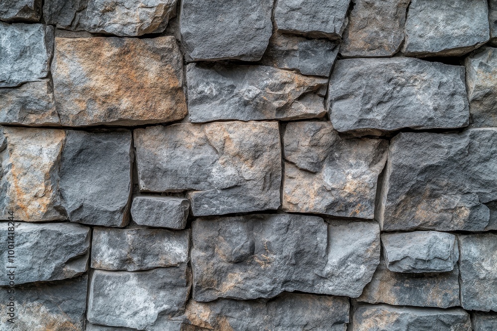 stone wall background is made of rough rocks, with a clear texture and a gray color tone stone wall background is made of rough rocks, with a clear texture and a gray color tone