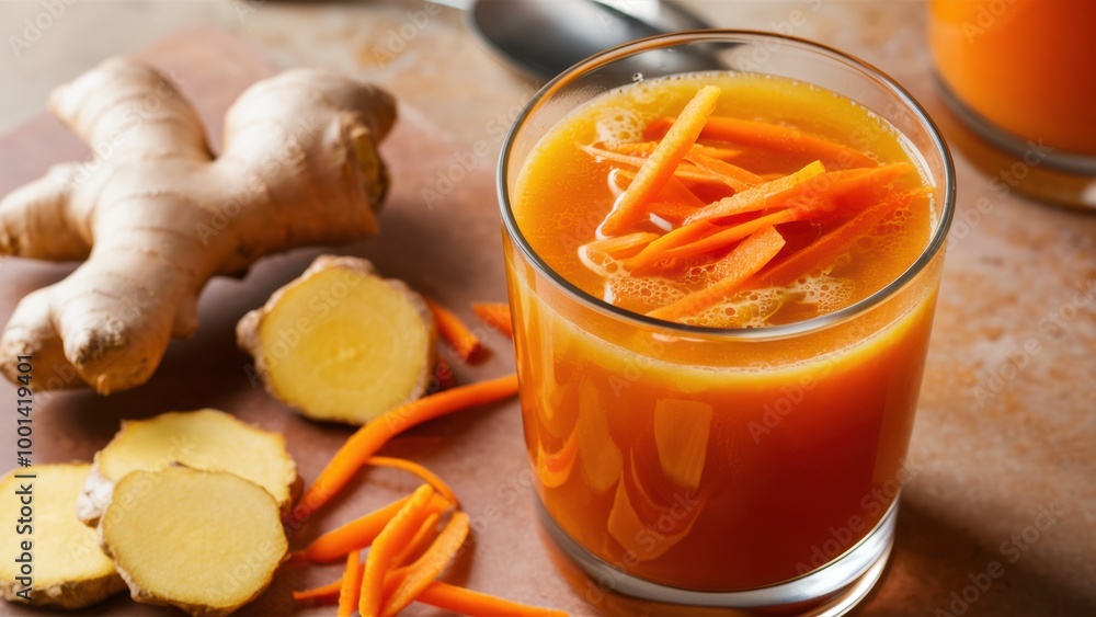 Carrot Ginger Juice: A Refreshing and Healthful Blend with a Spicy Kick Carrot Ginger Juice: A Refreshing and Healthful Blend with a Spicy Kick