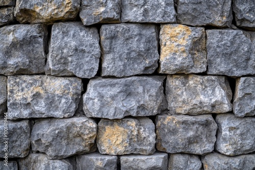 stone wall background is made of rough rocks, with a clear texture and a gray color tone