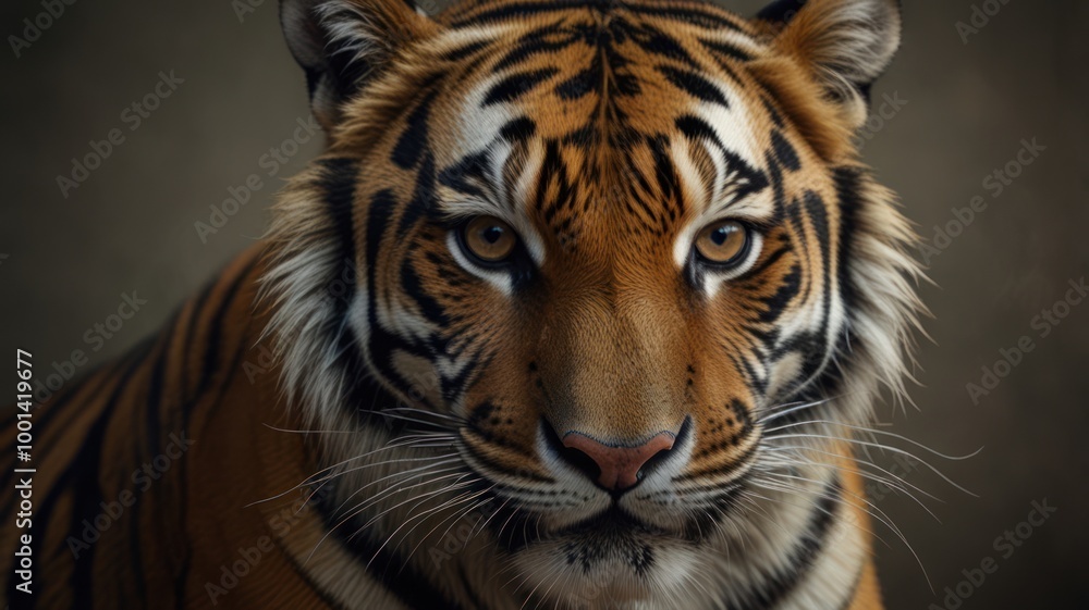 Close-up Portrait of a Majestic Tiger Close-up Portrait of a Majestic Tiger