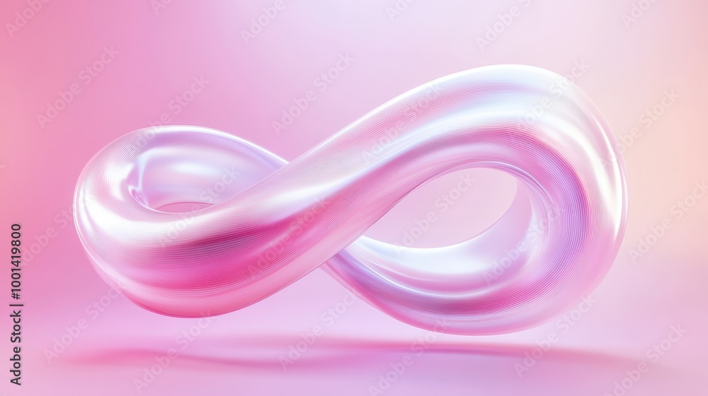 A pink and silver oval shape with a white line in the middle A pink and silver oval shape with a white line in the middle