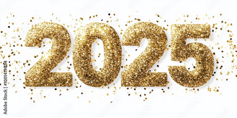 2025 Happy New Year: Gold Glitter and Confetti 2025 Happy New Year: Gold Glitter and Confetti