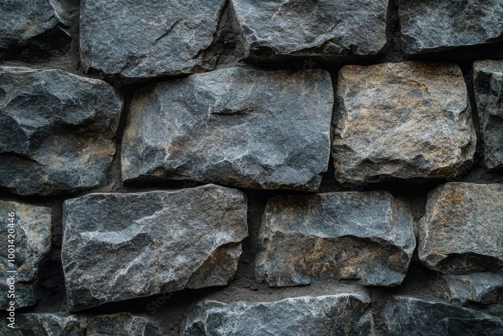 stone wall background is made of rough rocks, with a clear texture and a gray color tone stone wall background is made of rough rocks, with a clear texture and a gray color tone