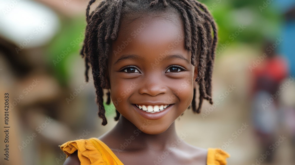 Happy African Girl Child Smiling Portrait Happy African Girl Child Smiling Portrait