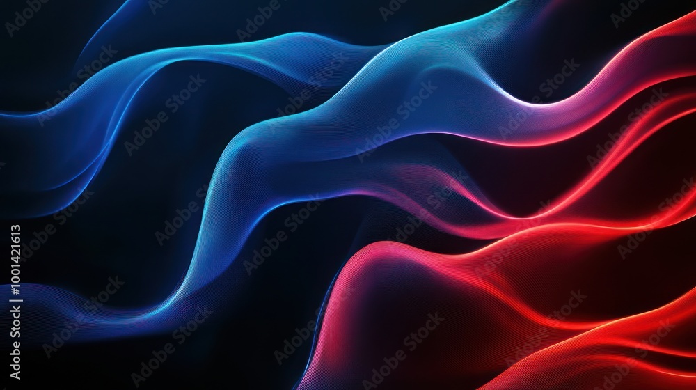 Fototapeta premium Abstract Blue and Red Waves