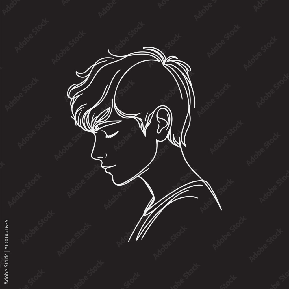 Man, Boy, and Husband Line Art Drawing vector design. Man, Boy, and Husband Line Art Drawing vector design.