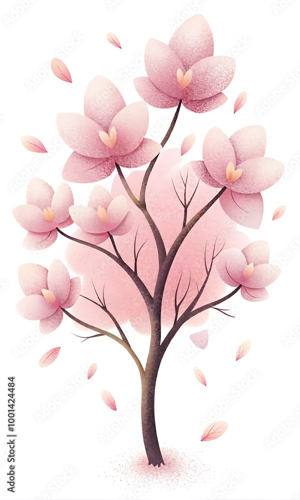 Cluster of Cherry Blossoms with Grain Effect on White Background
Cluster of Cherry Blossoms with Grain Effect on White Background