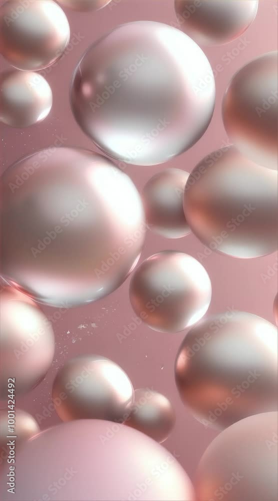 subtle 3D spheres, soft blush and silver color scheme, smooth reflections and light refractions subtle 3D spheres, soft blush and silver color scheme, smooth reflections and light refractions
