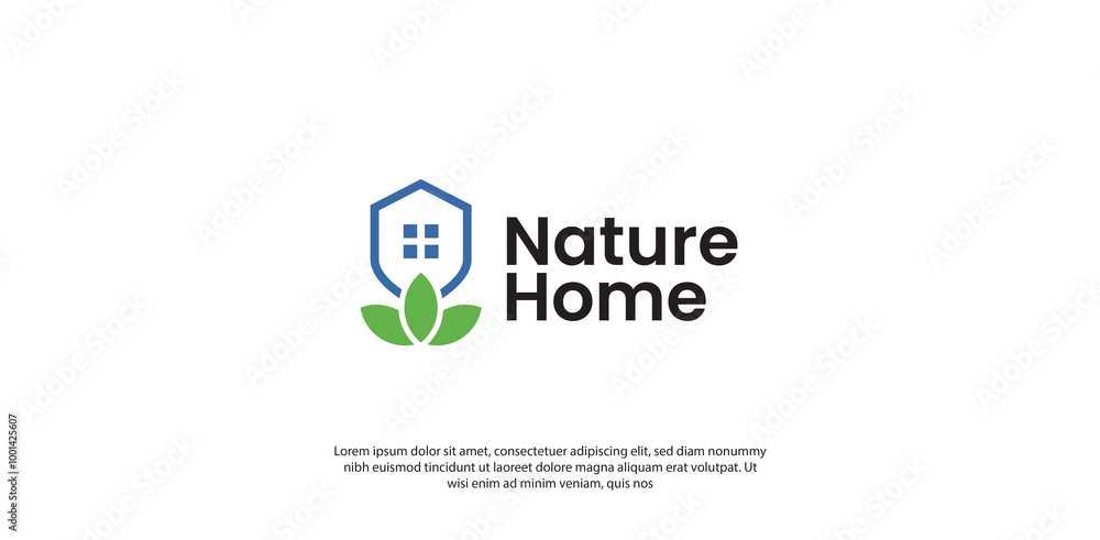 Eco Green House, Natural Home Logo Design Template Vector Illustration