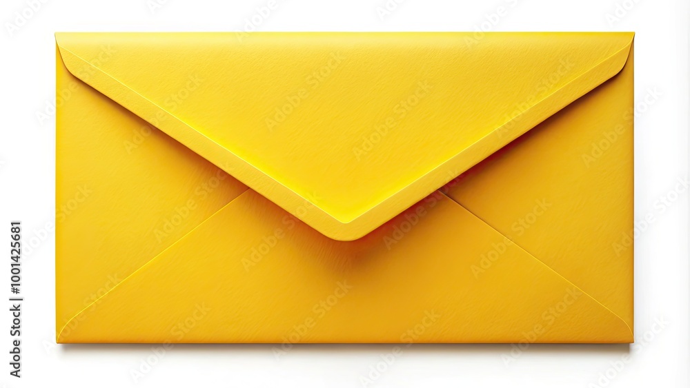 Bright Yellow Envelope for Mail and Correspondence, Ideal for Business and Personal Use, Isolated Bright Yellow Envelope for Mail and Correspondence, Ideal for Business and Personal Use, Isolated