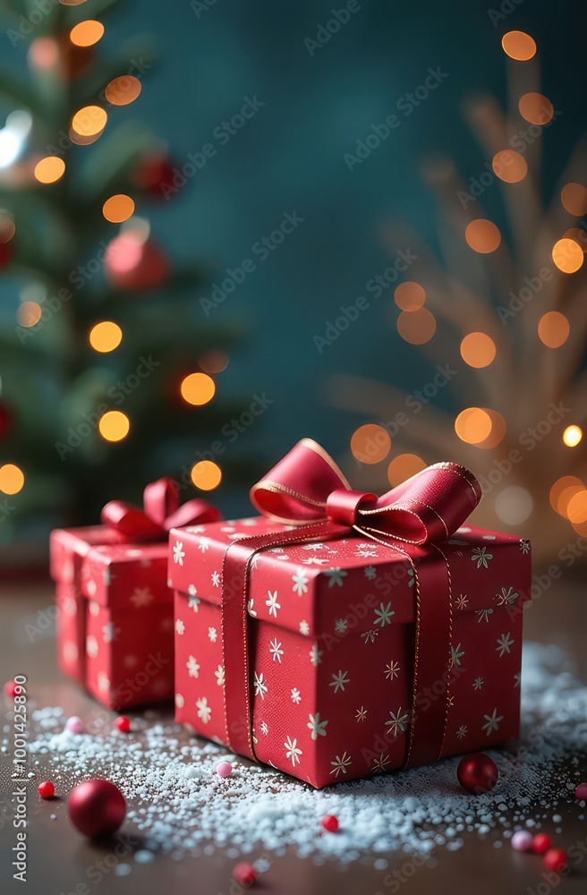 Christmas gift boxes with copyspace Christmas gift boxes with copyspace