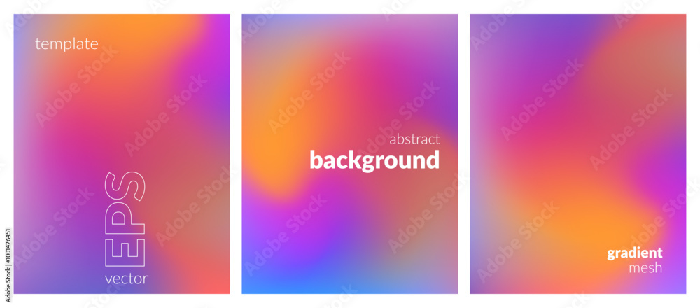 Collection. Abstract liquid background. Vibrant color blend. Blurred fluid colors. Gradient mesh. Modern design template for posters, ad banners, brochures, flyers, covers, websites. EPS vector image Collection. Abstract liquid background. Vibrant color blend. Blurred fluid colors. Gradient mesh. Modern design template for posters, ad banners, brochures, flyers, covers, websites. EPS vector image