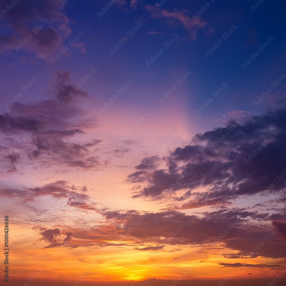 Background of colorful sky concept Dramatic sunset with twilight color sky and clouds Background of colorful sky concept Dramatic sunset with twilight color sky and clouds