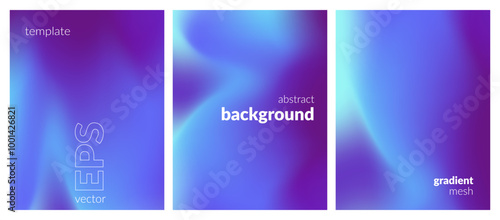 Collection. Abstract liquid background. Vibrant color blend. Blurred fluid colors. Gradient mesh. Modern design template for posters, ad banners, brochures, flyers, covers, websites. EPS vector image