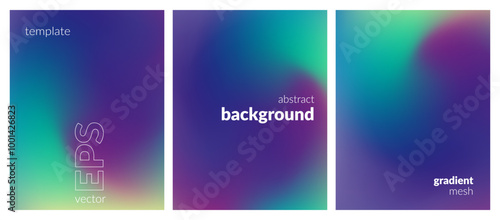 Collection. Abstract liquid background. Vibrant color blend. Blurred fluid colors. Gradient mesh. Modern design template for posters, ad banners, brochures, flyers, covers, websites. EPS vector image
