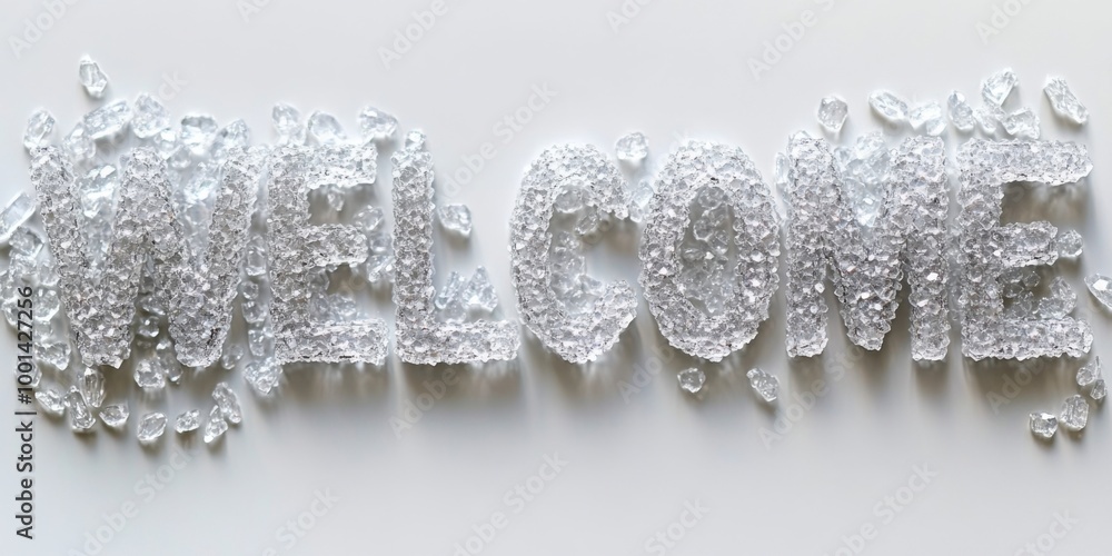 Obraz premium Welcome Crystal Art: Minimalist Glass Word Design