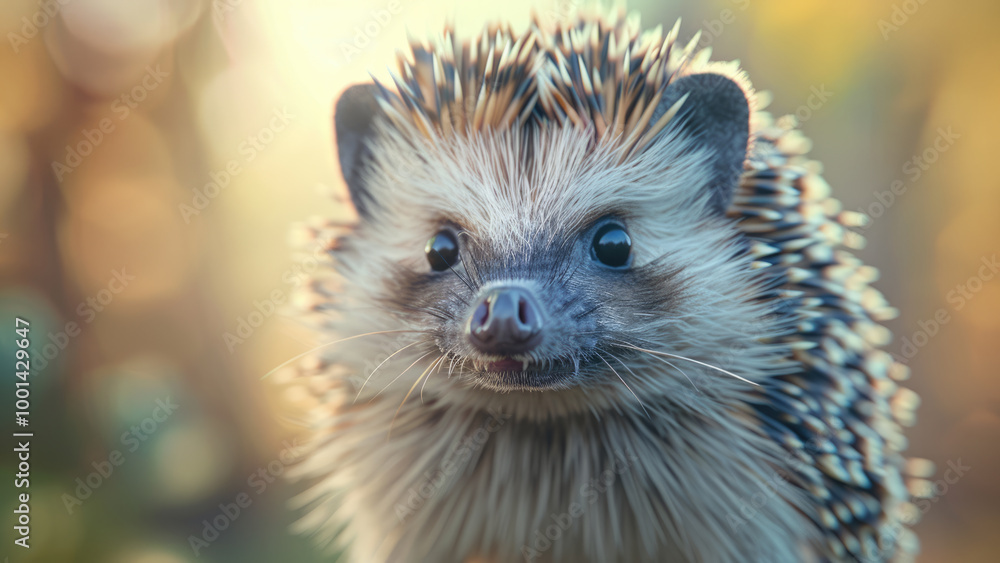 Hedgehog with curious expression in soft lighting Hedgehog with curious expression in soft lighting