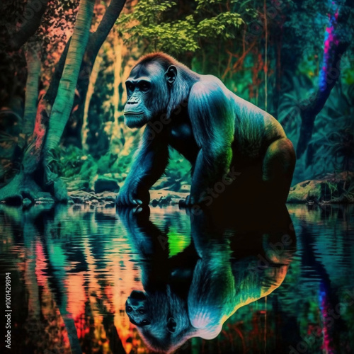 Transform your space with a multicolor Ape spectral and a gorgeous Large Wall Art photo