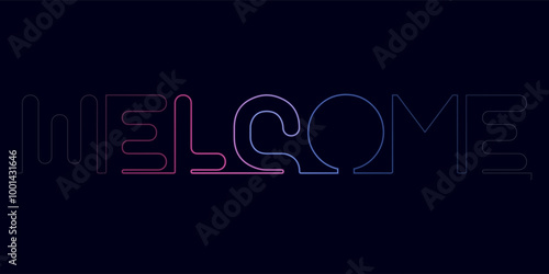 welcome vector lettering neon text, welcome vector