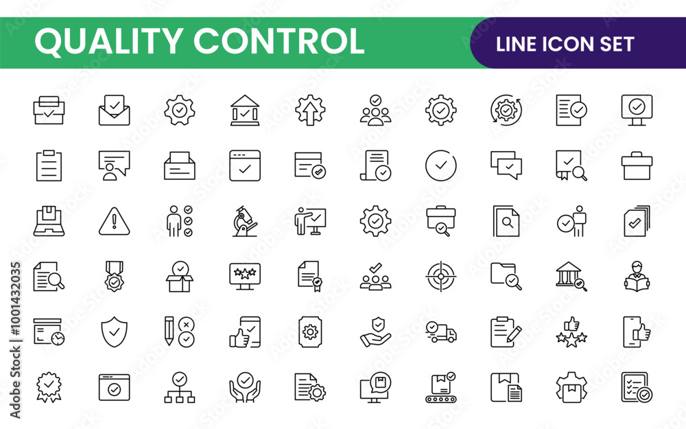 Quality Control line icon set. Included the icons as inspect, QA, qualify, quality control, check, verify, and more. Quality Control line icon set. Included the icons as inspect, QA, qualify, quality control, check, verify, and more.