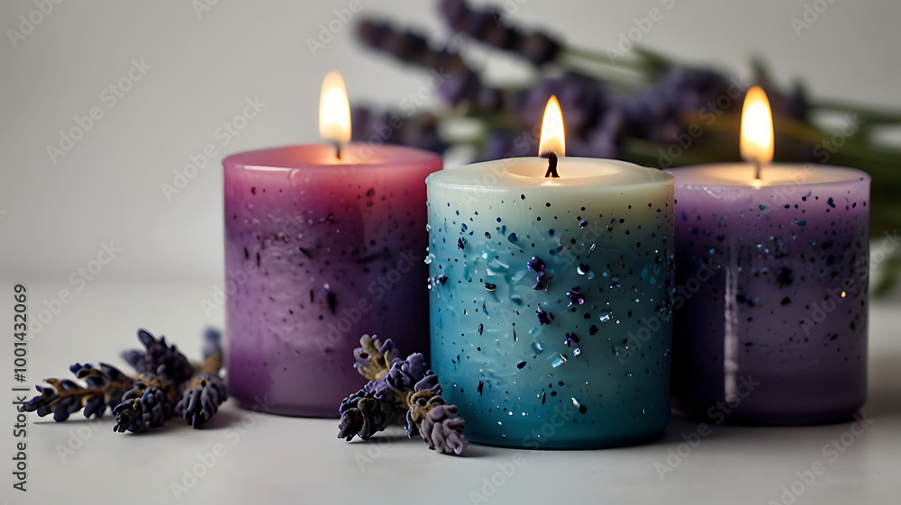 candles with lavender candles with lavender