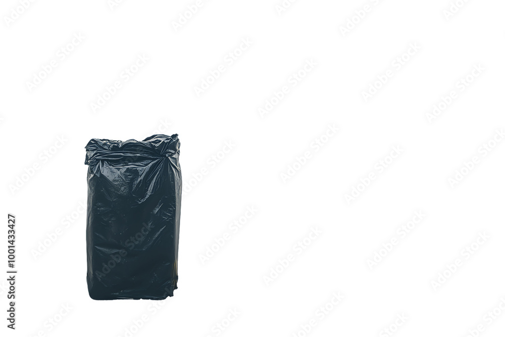 Black Plastic Garbage Bag on a Dark Background Black Plastic Garbage Bag on a Dark Background
