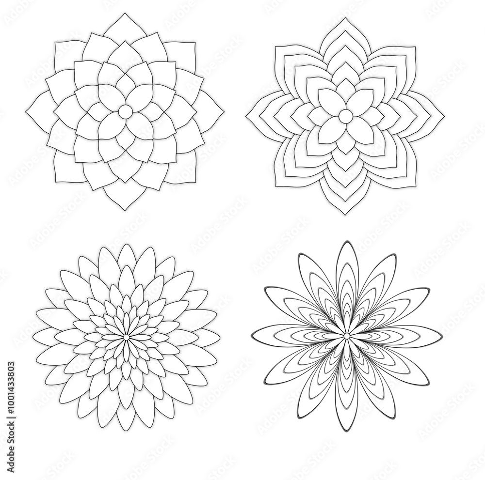 Obraz premium black and white mandala sketch