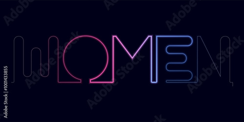 women text design, neon text vector