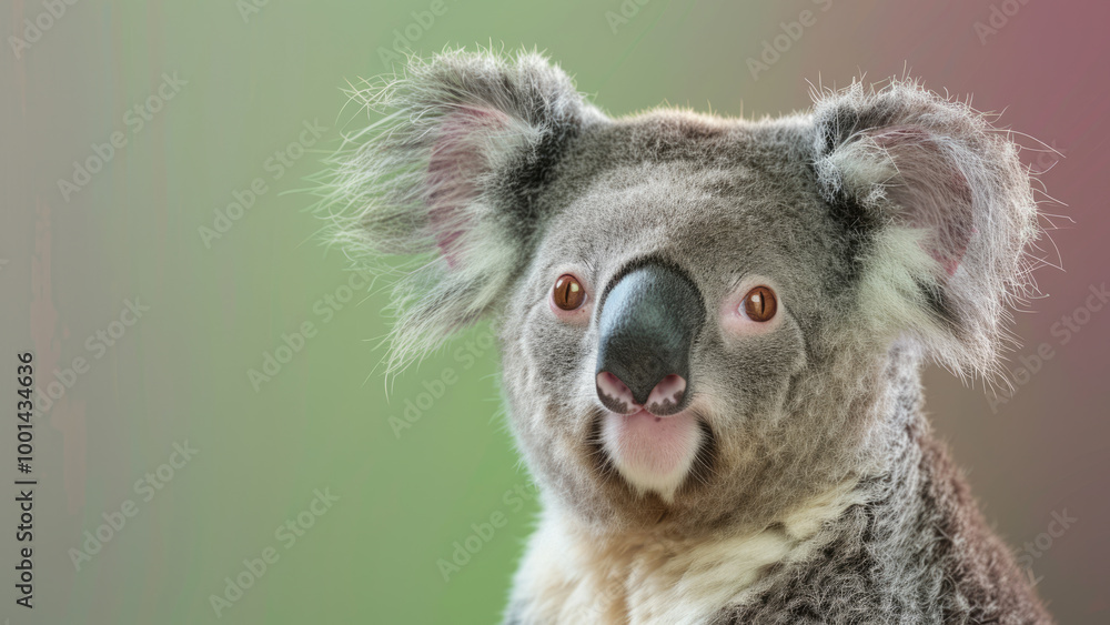 Fototapeta premium Portrait of a koala in colorful light