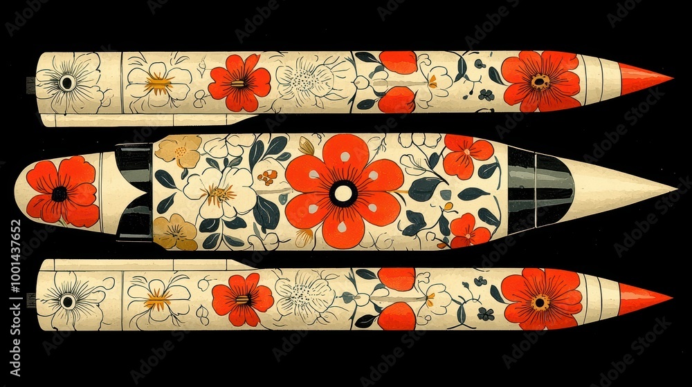 Obraz premium Floral Missiles