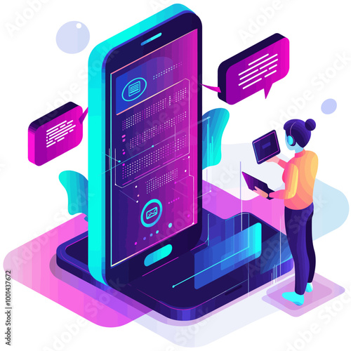 Isometric Virtual Assistant Interaction