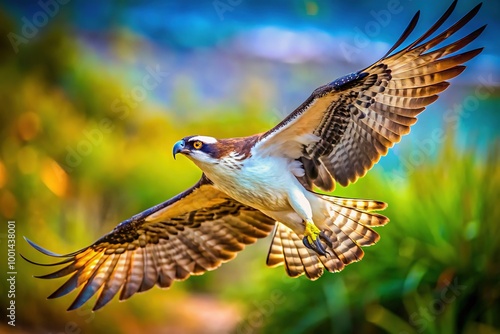 Elegant Osprey Logo Design Featuring a Majestic Bird in Flight with Minimalistic Style and Colors