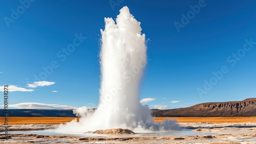 Wallpaper Mural A geyser exploding from the earth in a burst of steam and water, capturing the untamed geothermal power of water, geyser explosion, natural power release Torontodigital.ca