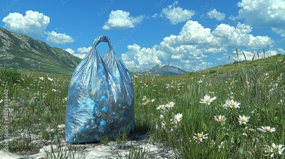 Obraz premium Plastic Bag in Field