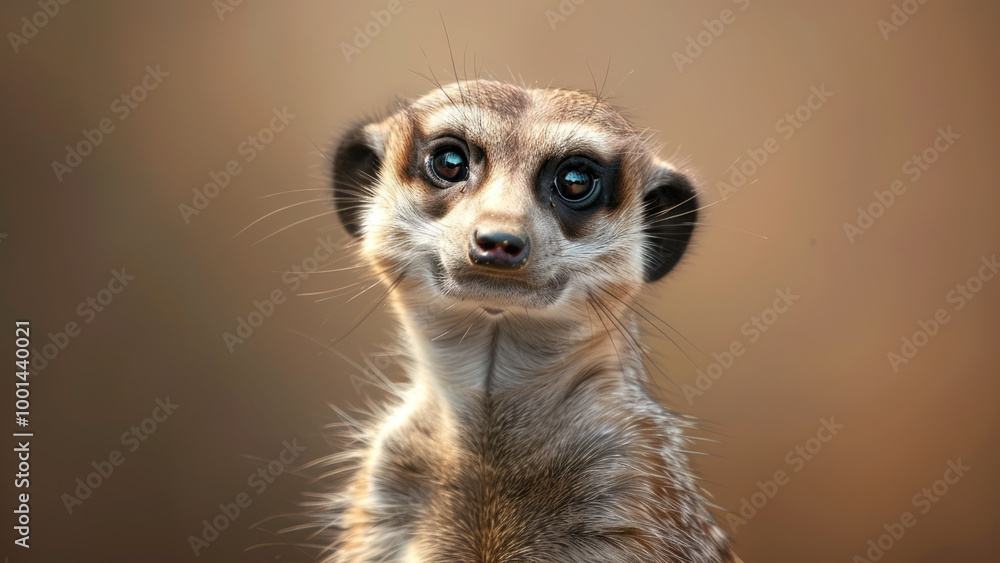 Fototapeta premium Curious meerkat standing guard in the wild