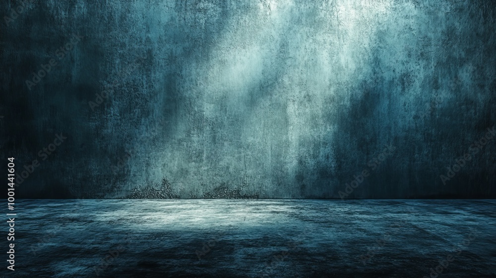 A dark blue room with a large empty space A dark blue room with a large empty space