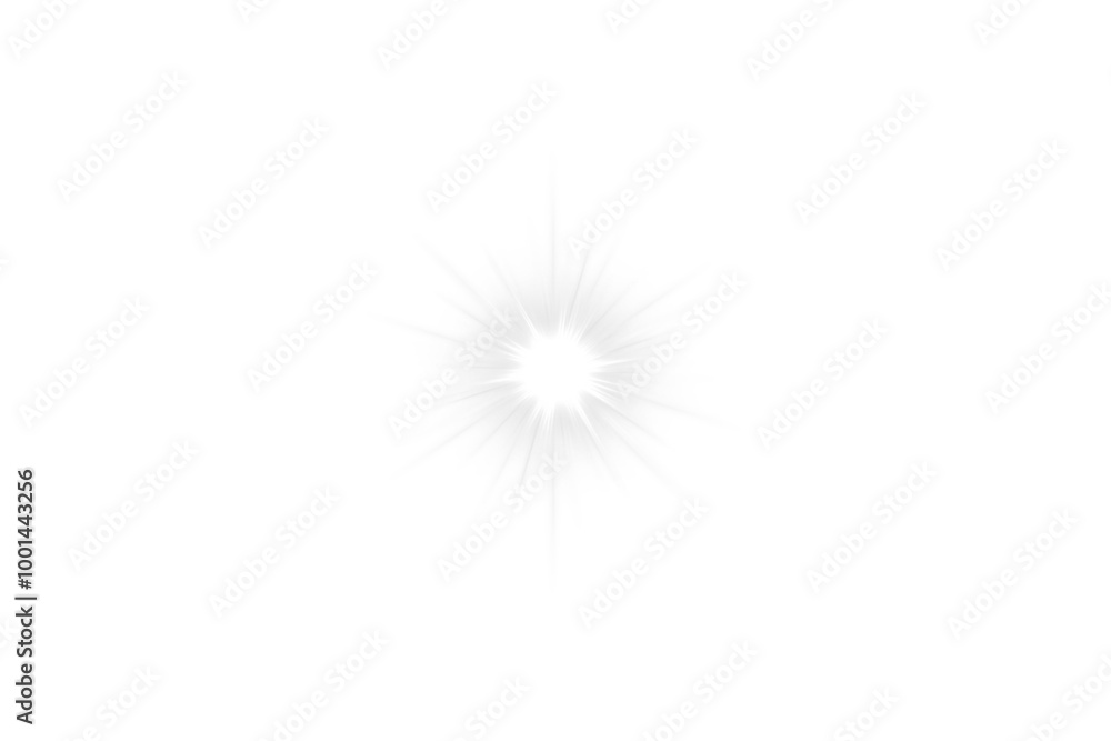 Obraz premium Starlight shines with white light effect. Sunburst isolated on transparent background. Abstract radiant sparkle effect of white star