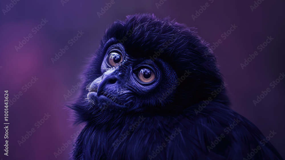 Portrait of a monkey with expressive eyes in soft lighting Portrait of a monkey with expressive eyes in soft lighting