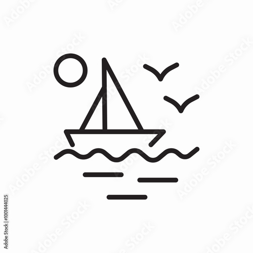 sailboat in the sea icon sign vector