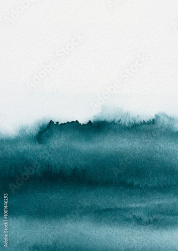 Abstract watercolor wash in deep blue tones