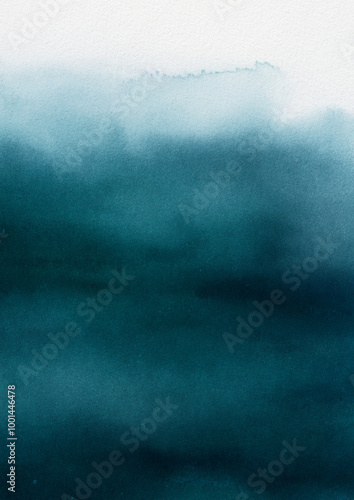 Abstract Watercolor Gradient in Deep Blue Tones