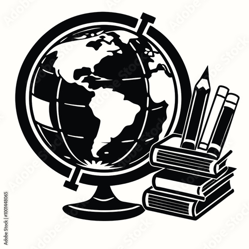 teacher's day silhouette vector isolated on white background 