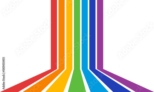 rainbow abstract geometric background, seven colors parallel lines