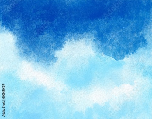 watercolor blue sky background. watercolor background with clouds.