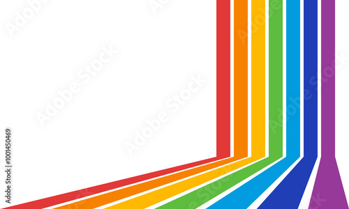 rainbow abstract geometric background, seven colors parallel lines