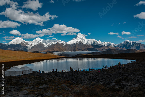 Minya Konka(Gongga) Snow Mountain, a famous snow mountain in the eastern part of the Qinghai-Tibet Plateau. photo