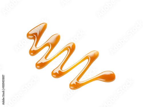 brown caramel syrup splash decoration isolated