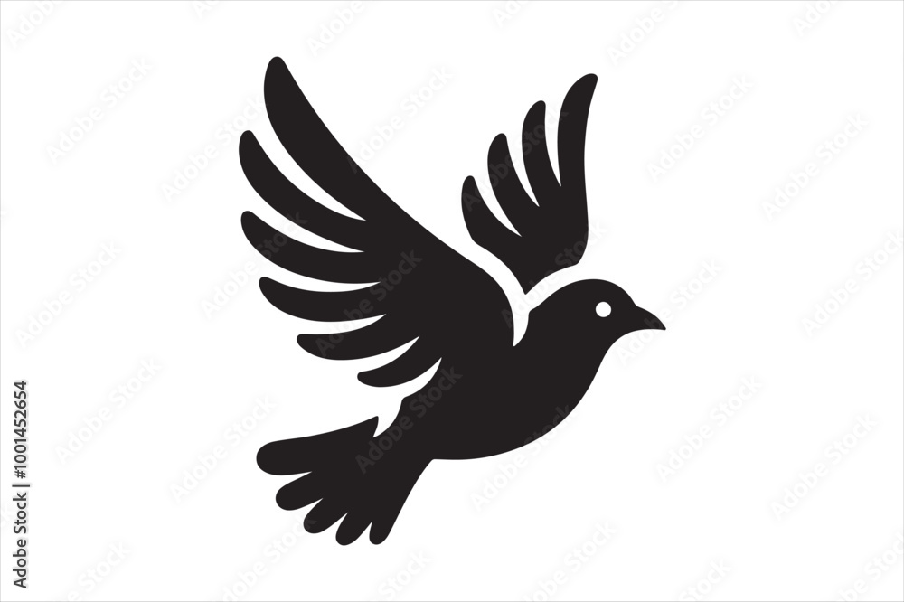 Obraz premium A flying beautiful bird silhouette.