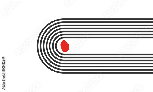 curved parallel lines, meditation zen garden top view or life balance vector illustration, river stream abstract